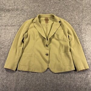 Eleventy Blazer Womens‎ 12 Olive Green Cotton Blend Made In Italy Jacket Stretch